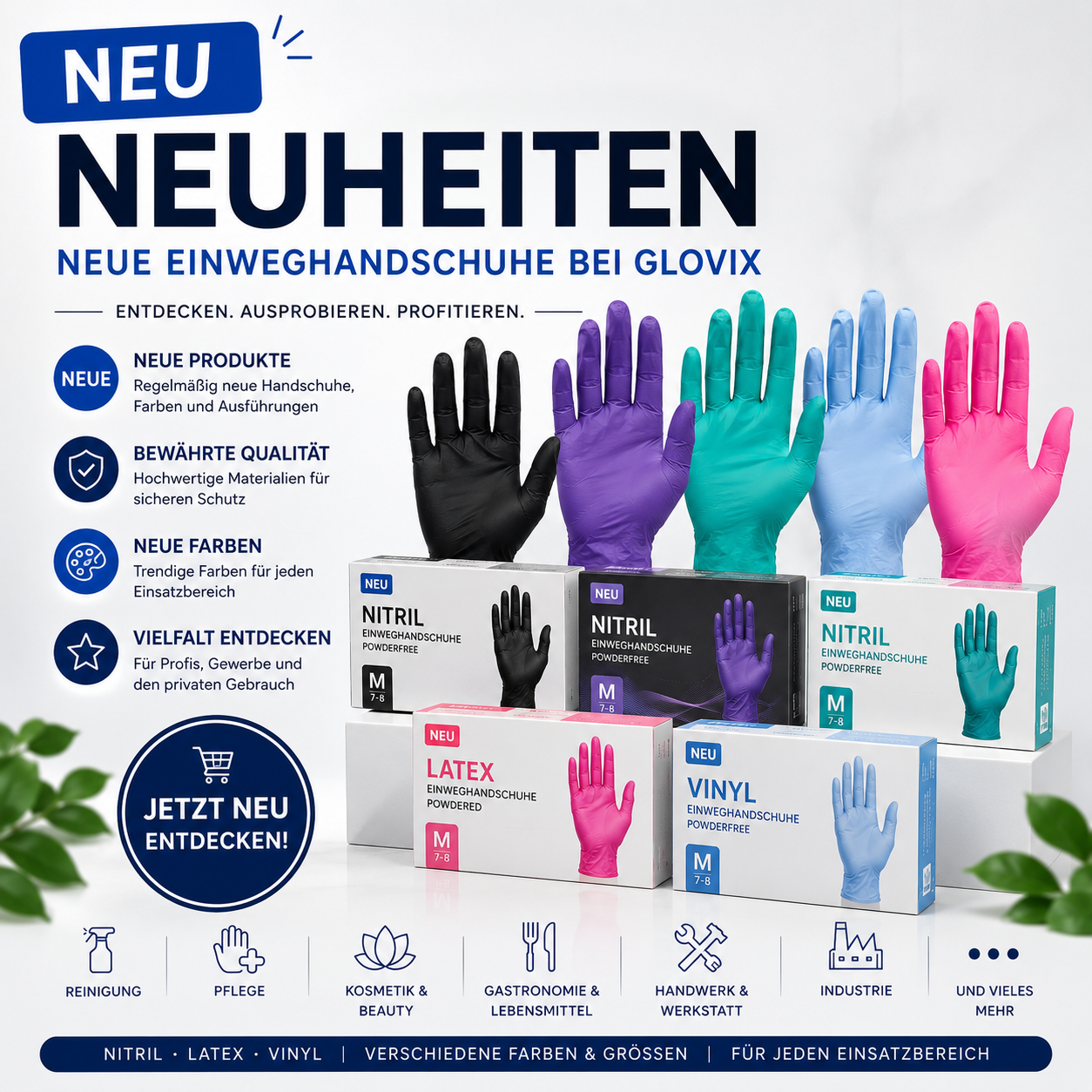 Neuheiten – Neue Einweghandschuhe bei Glovix