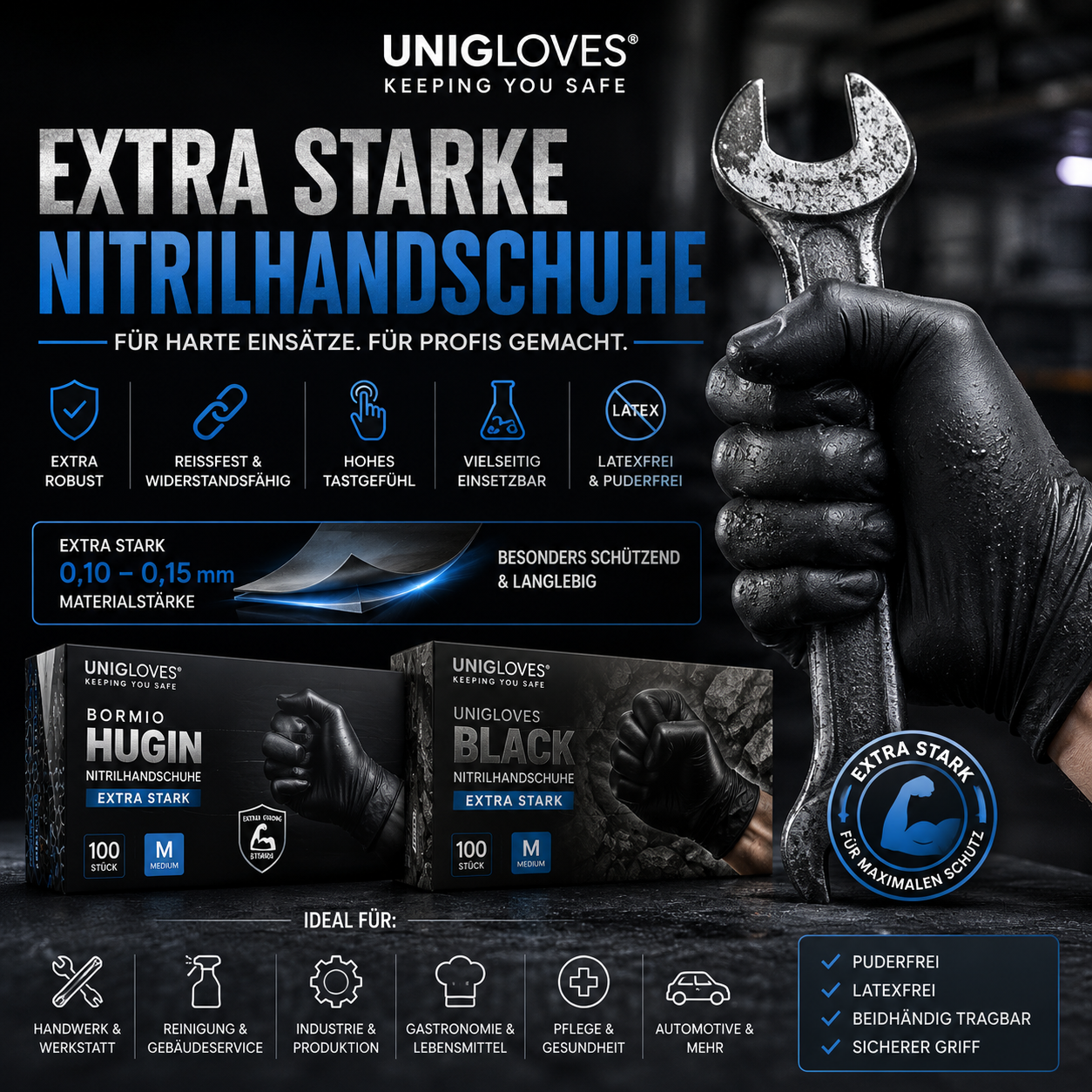 Extra starke Nitrilhandschuhe