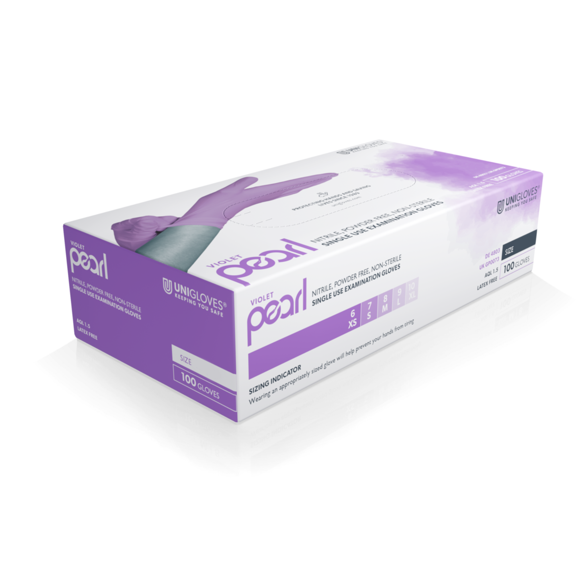Violet Pearl nitrile gloves