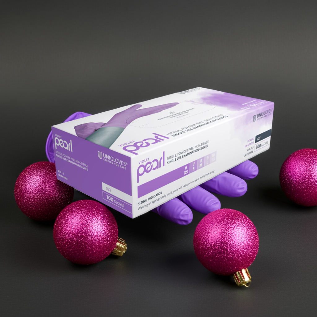 Violet Pearl nitrile gloves