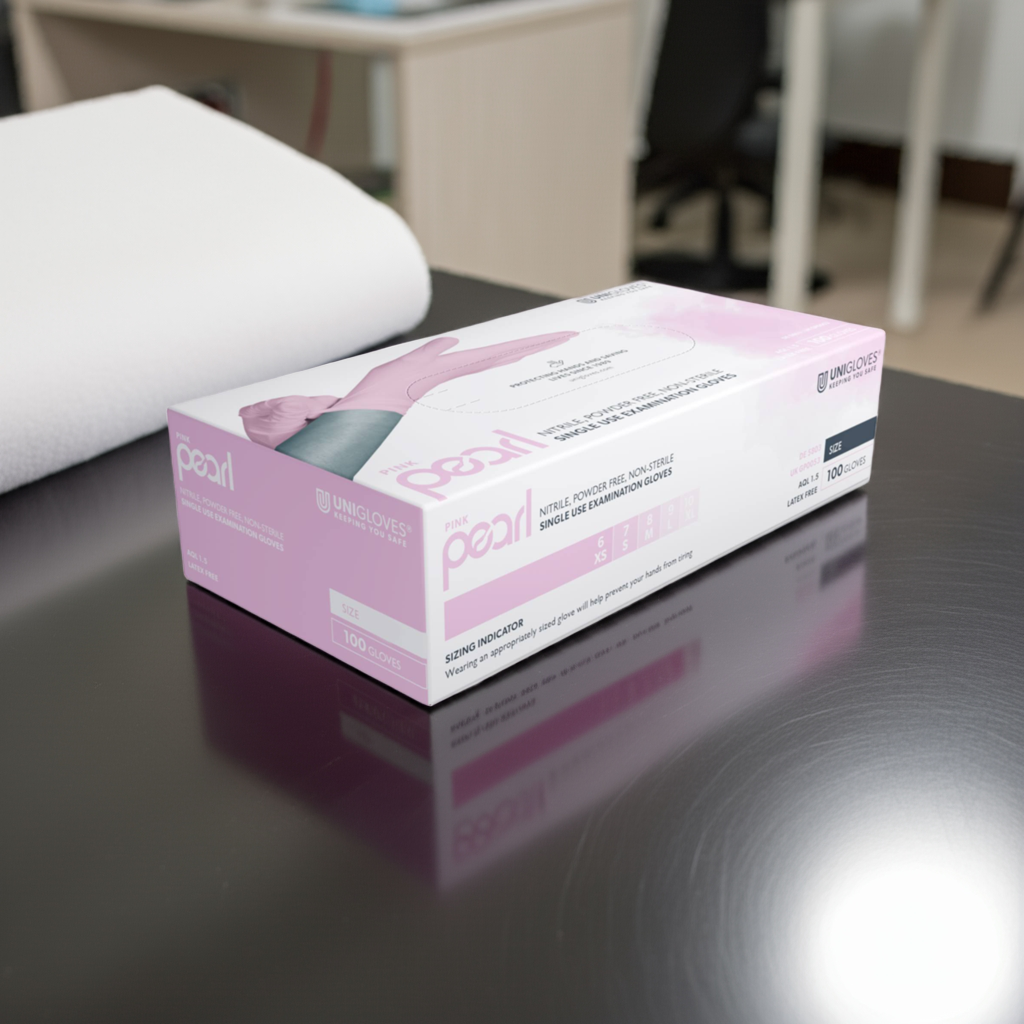 Gants Nitrile Rose Perle