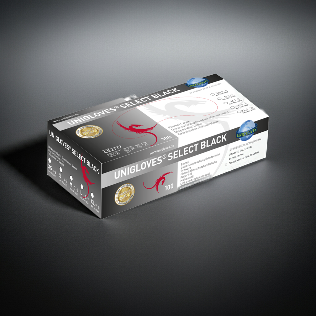 SELECT BLACK LATEXHANDSCHUHE UNIGLOVES