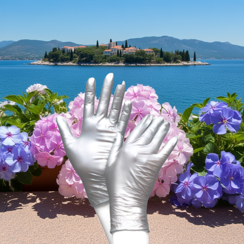 Fancy Silber Nitrilhandschuhe