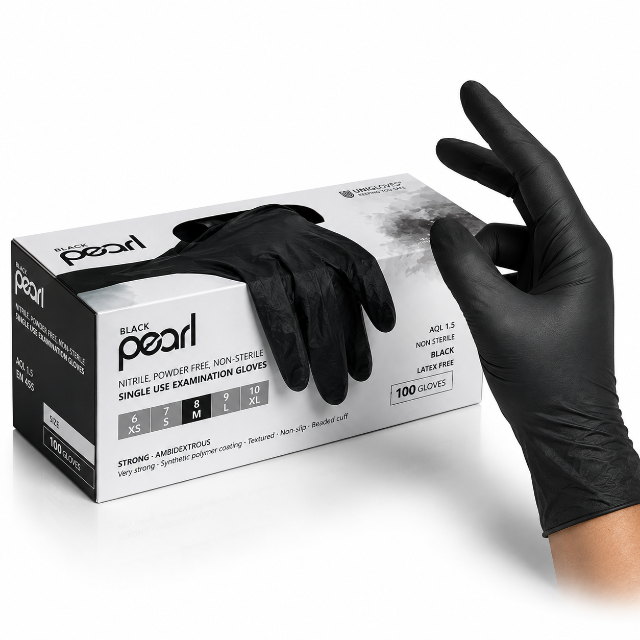 Black Pearl Nitrilhandschuhe von Unigloves für präzises Arbeiten und sehr gutes Tastgefühl