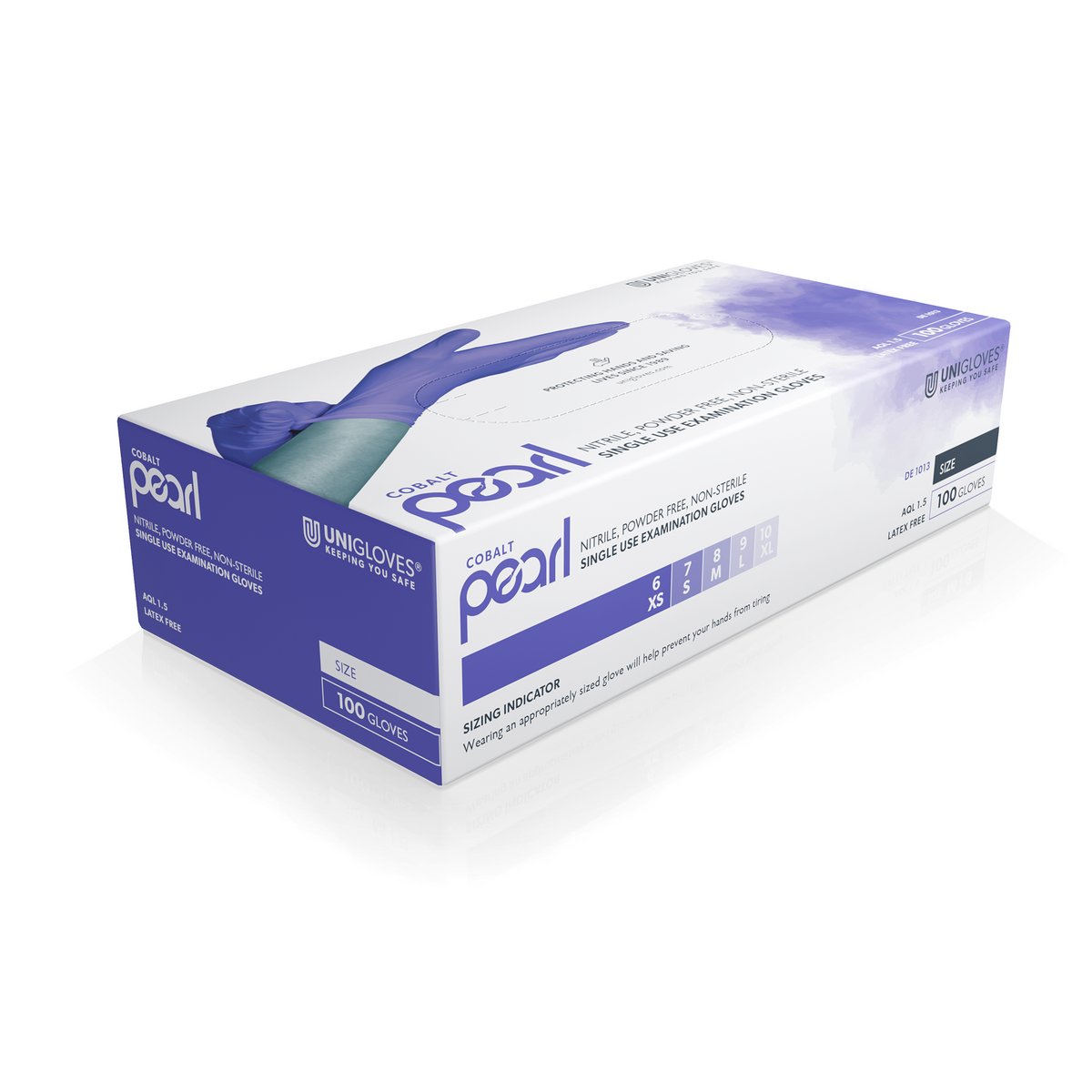 Unigloves Cobalt Pearl Nitrilhandschuhe in Cobalt Blau – 100 Stück Box