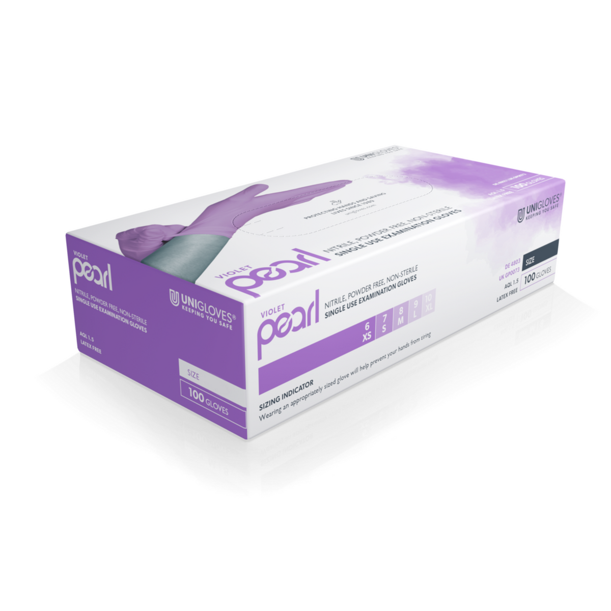 Unigloves Fancy Violet Nitrilhandschuhe in Violett glänzend – 100 Stück Box
