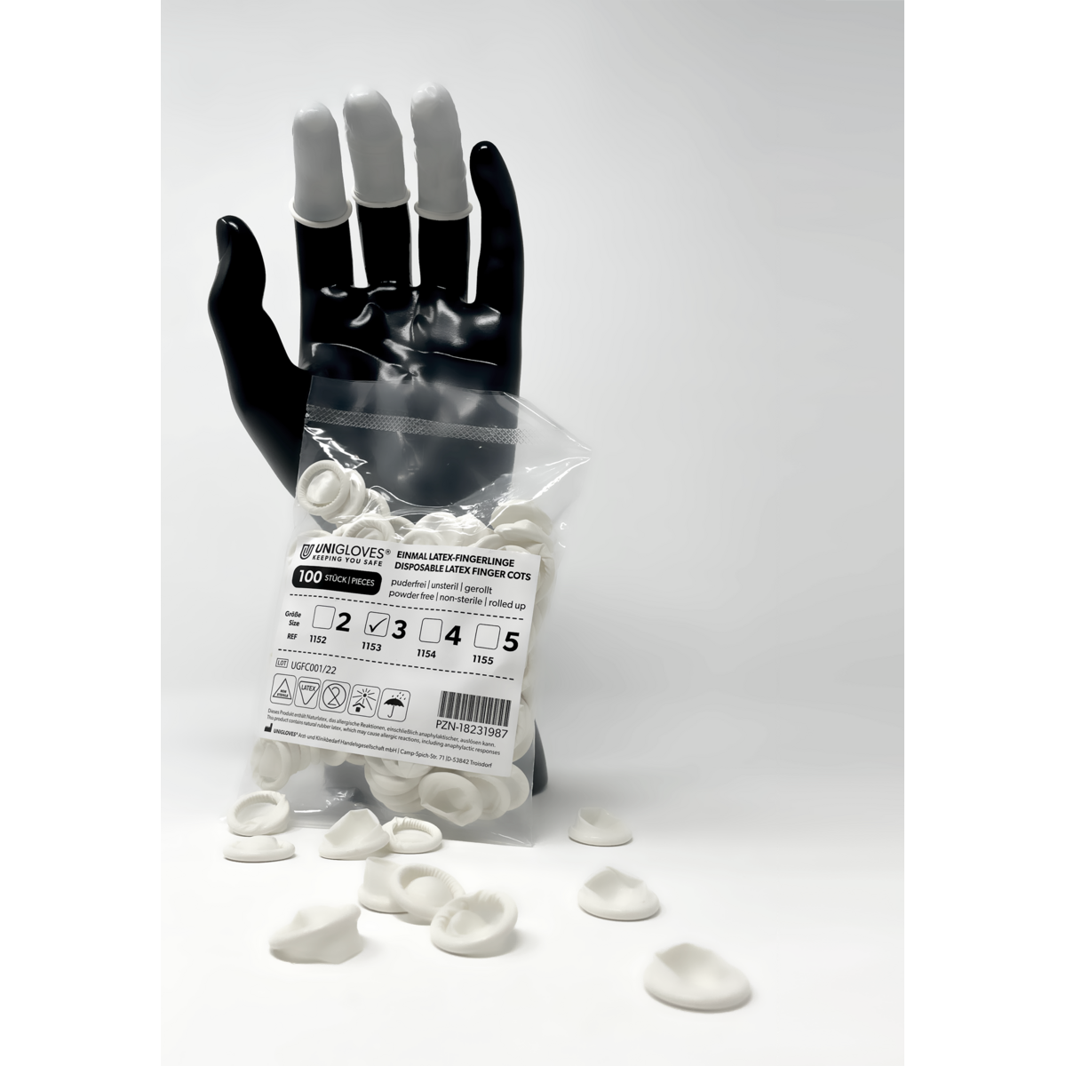 Einmal Latex Fingerlinge 100 Stück