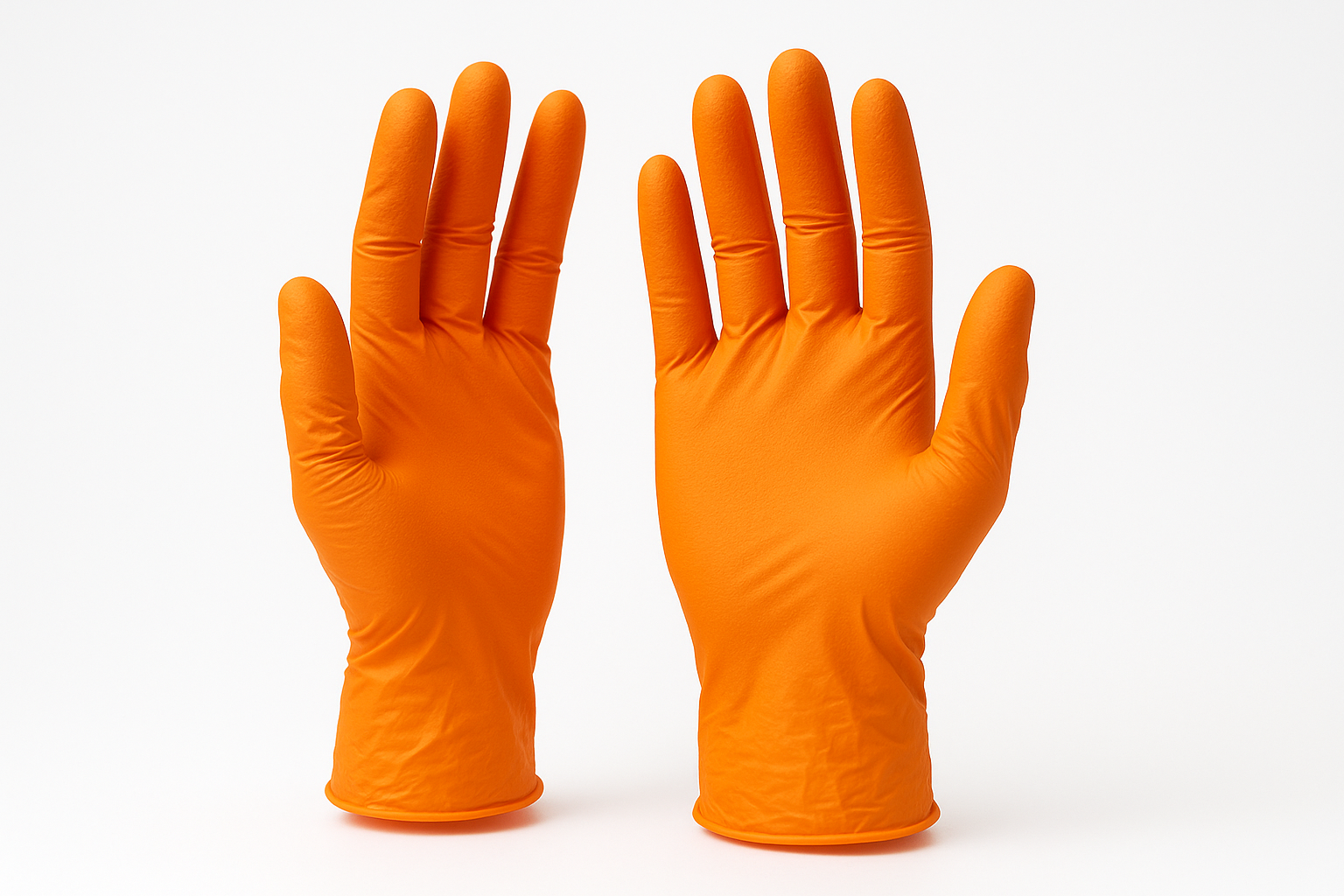 Orange Nitrilhandschuhe für Industrie, Kosmetik und Reinigung