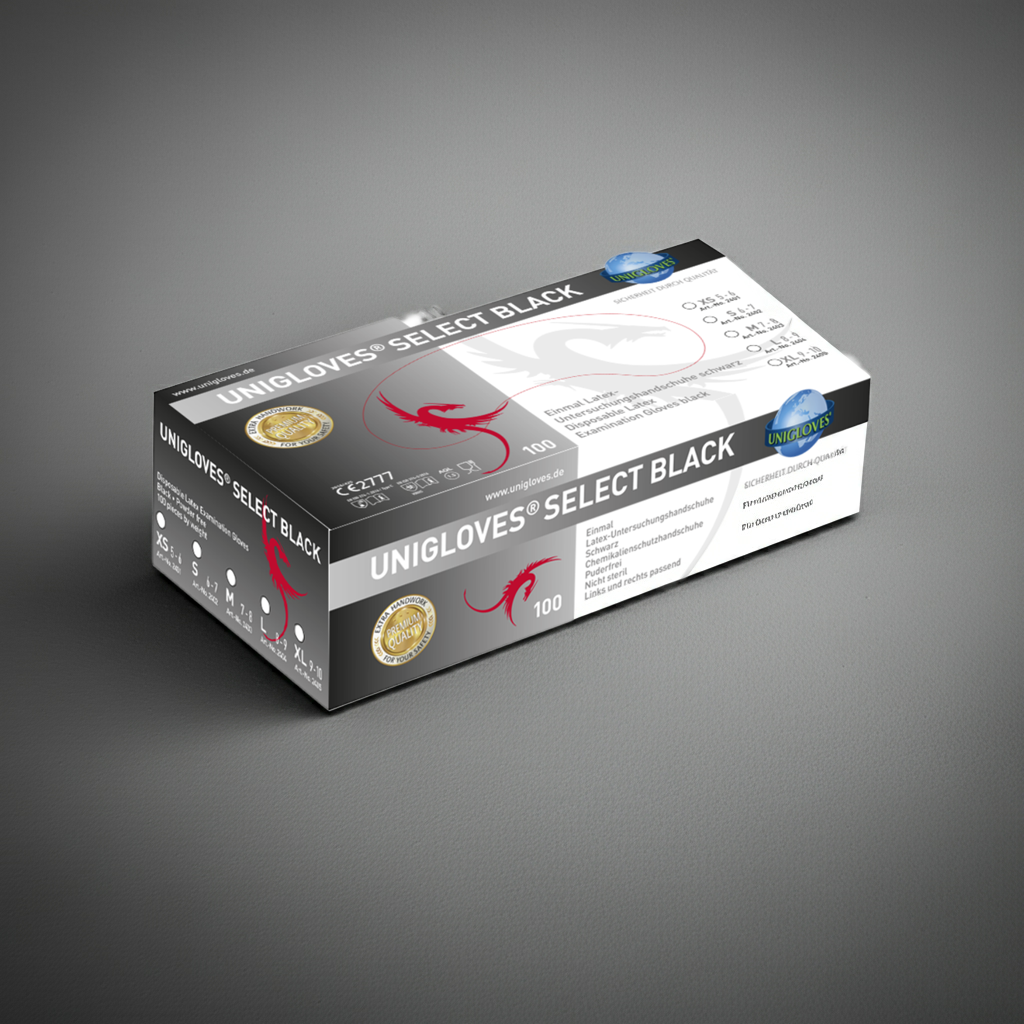 SELECT BLACK LATEXHANDSCHUHE UNIGLOVES