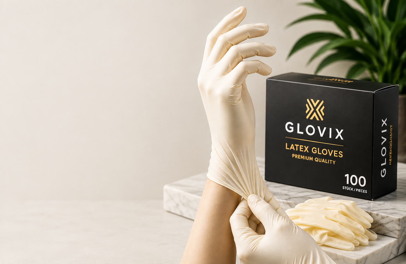 Glovix Latexhandschuhe für professionelle Anwendungen mit hohem Tragekomfort