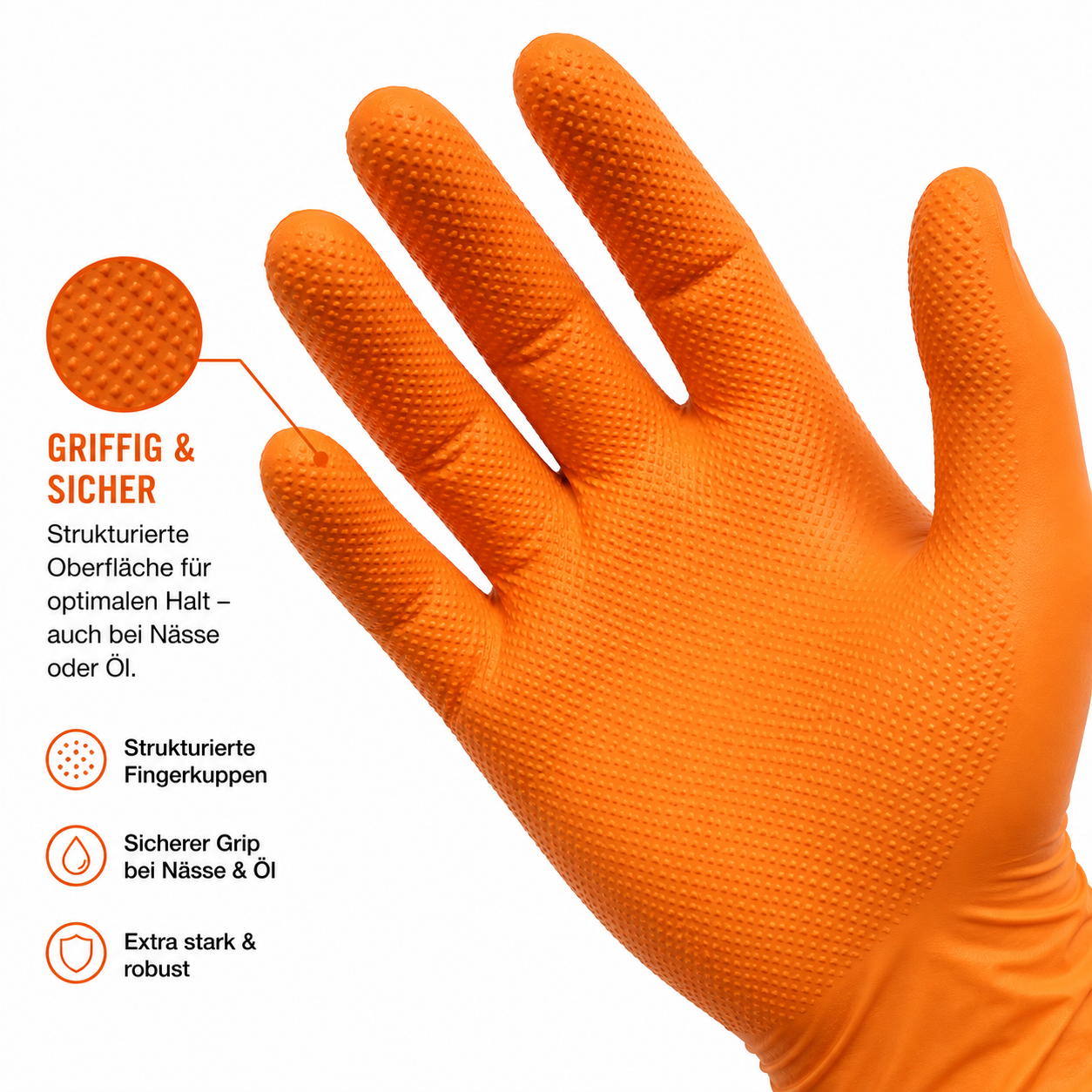 Falcon Grip Safety FALEGG Nitrilhandschuh mit griffiger strukturierter Oberfläche