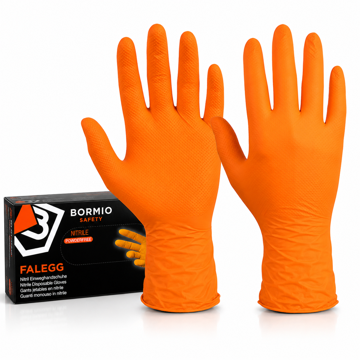 Falcon Grip Safety FALEGG orange Nitrilhandschuhe mit strukturierter Oberfläche