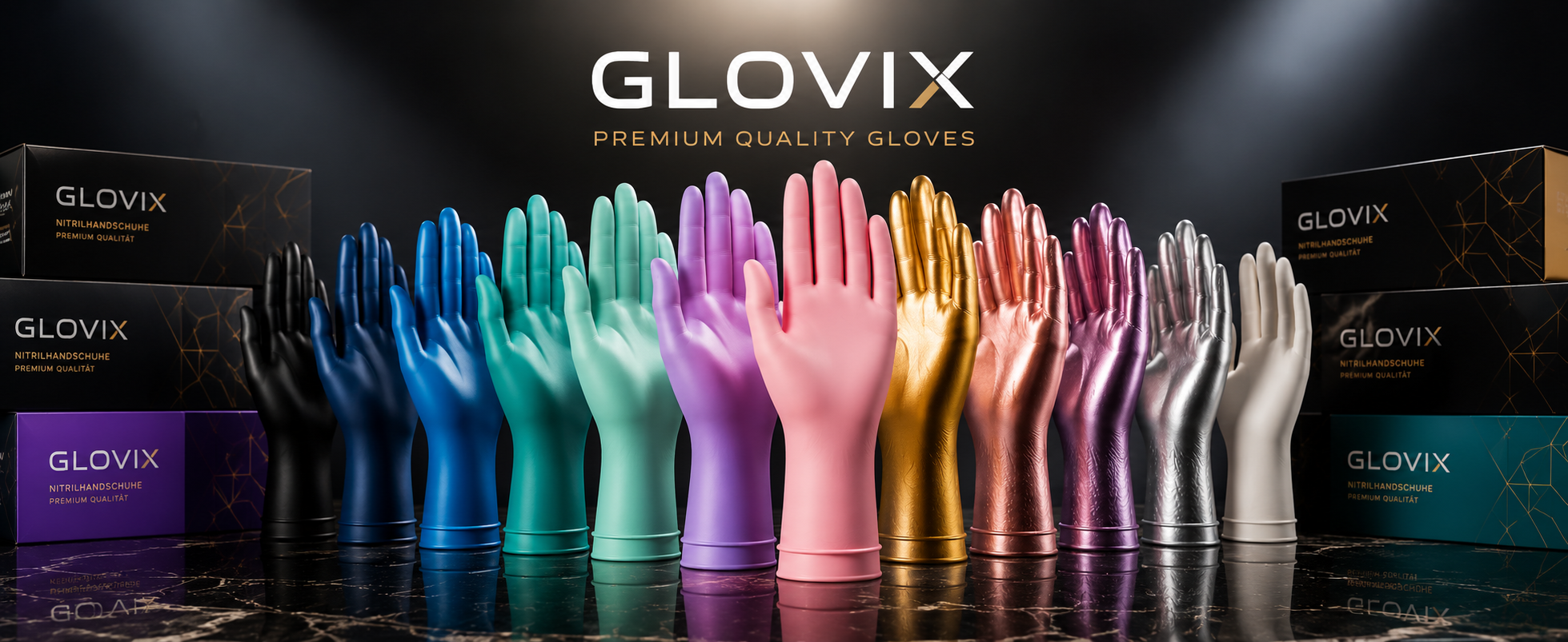 Glovix Einweghandschuhe in vielen Farben – Nitrilhandschuhe für professionelle Anwendungen