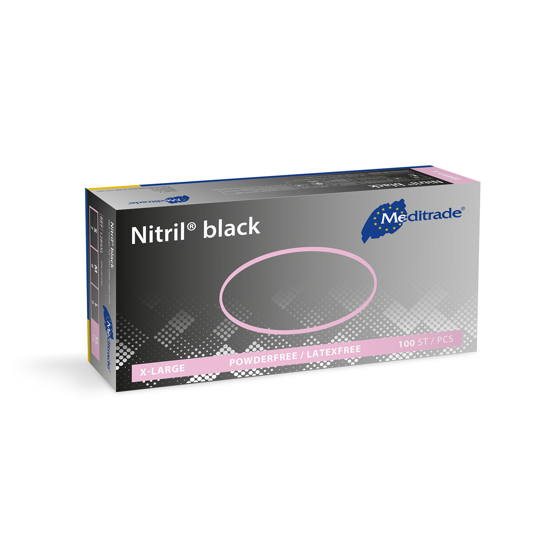 Meditrade Nitril Black Nitrilhandschuhe in Schwarz – 100 Stück Box