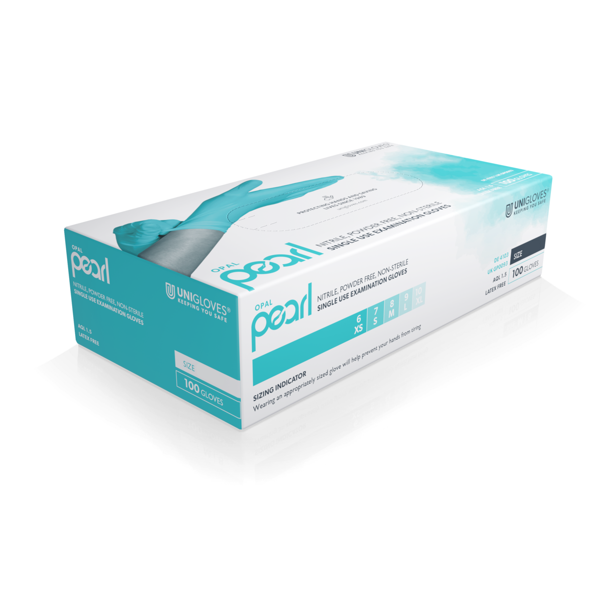 Unigloves Opal Pearl Nitrilhandschuhe in Opal – 100 Stück Box